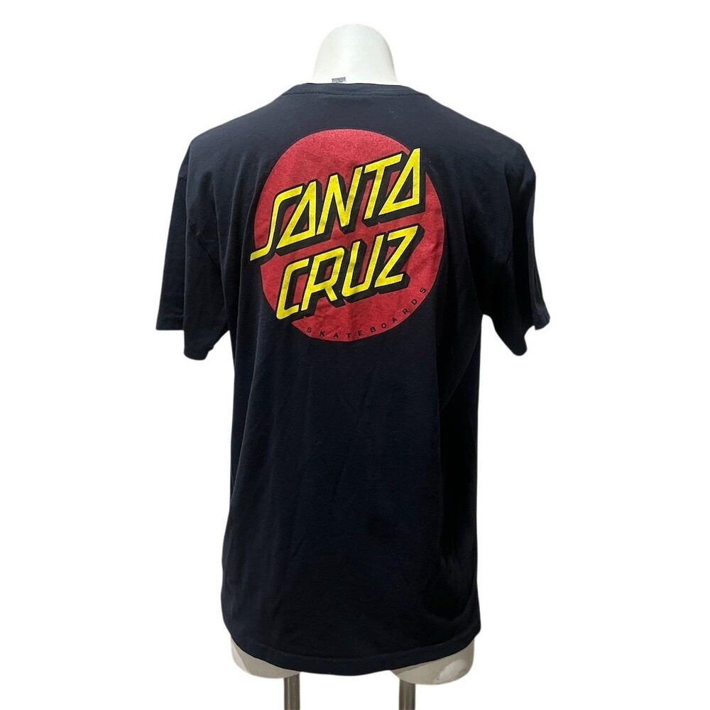 Santa Cruz Skateboards T-Shirt Mens L Black Classic Dot Logo Short Sleeve